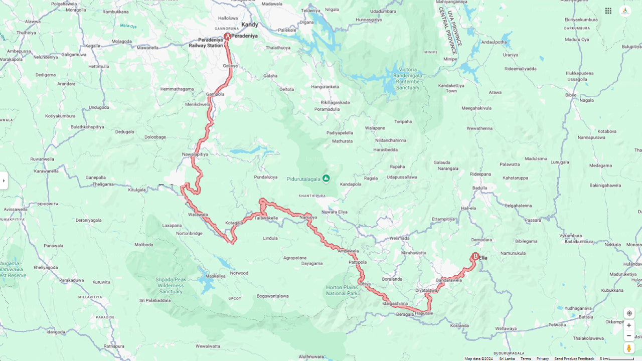 Peradeniya Ella rongi sõita (rongi nr: 1001 „Denuwara Menike”)