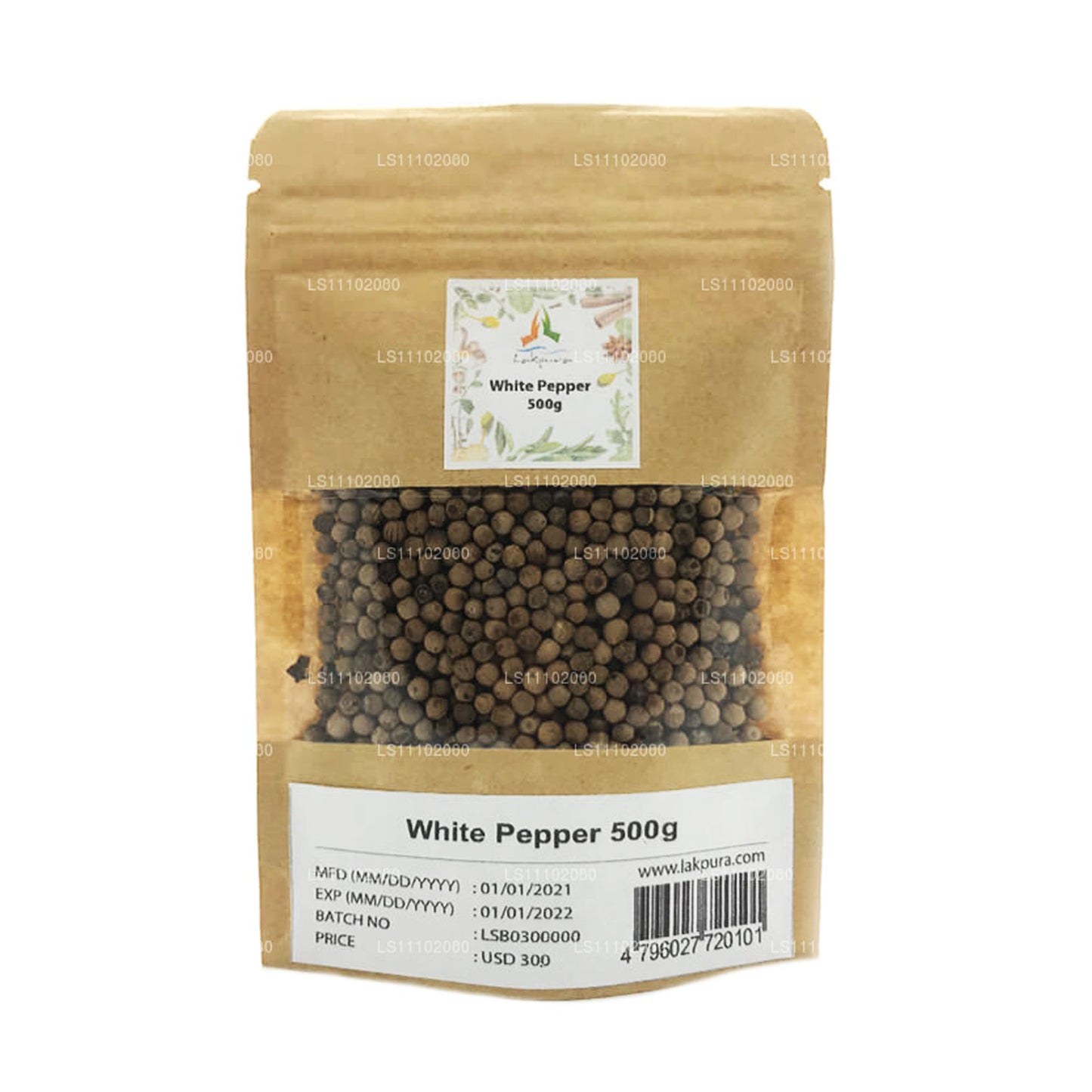 Lakpura valge pipar terve (500g)