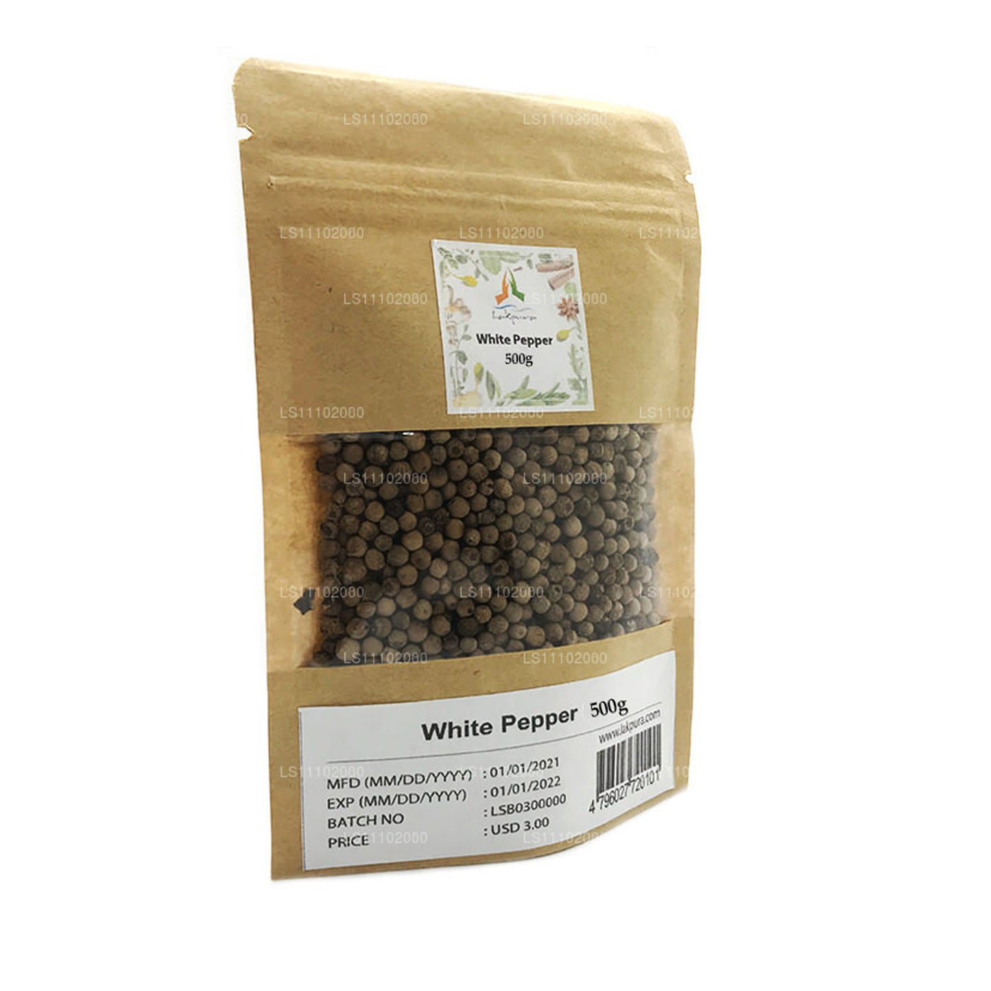 Lakpura valge pipar terve (500g)