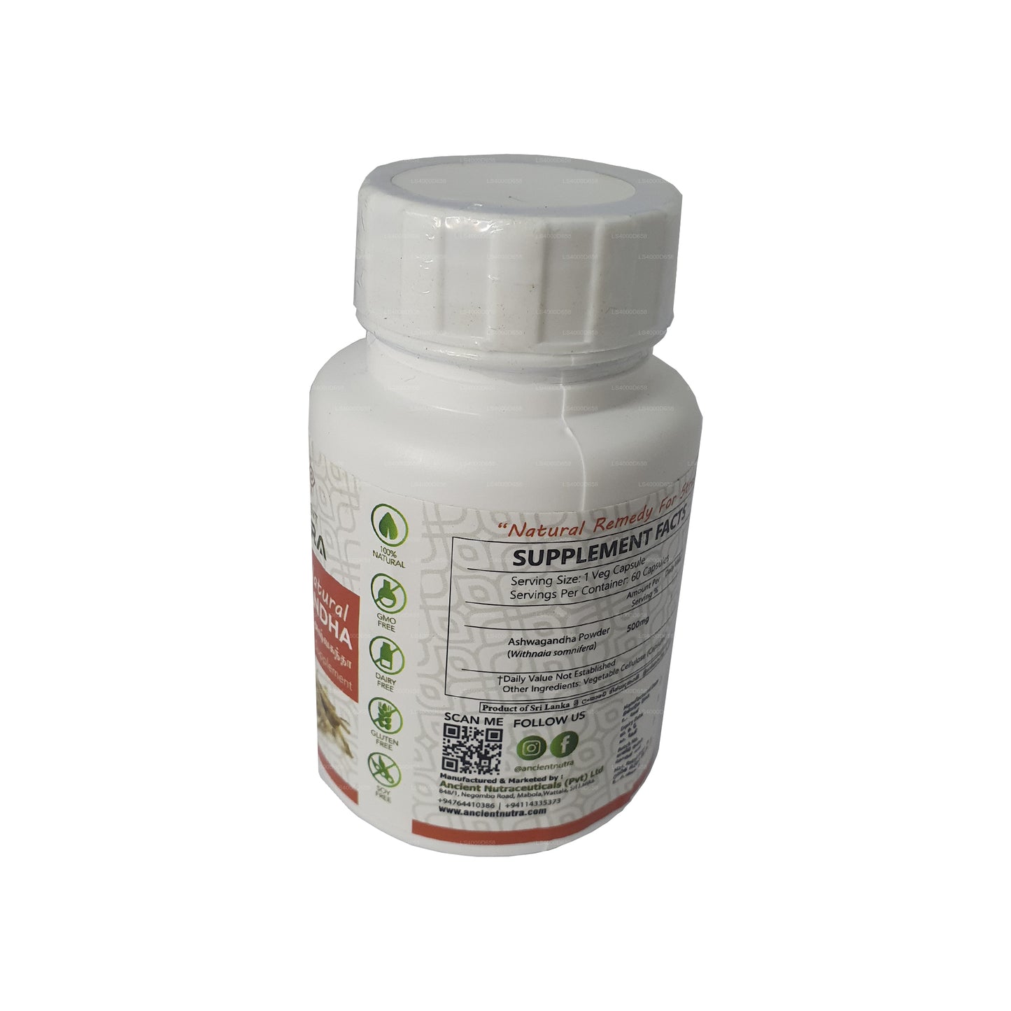 Vana Nutraceuticals Natural Ashwagandha (60 Caps)