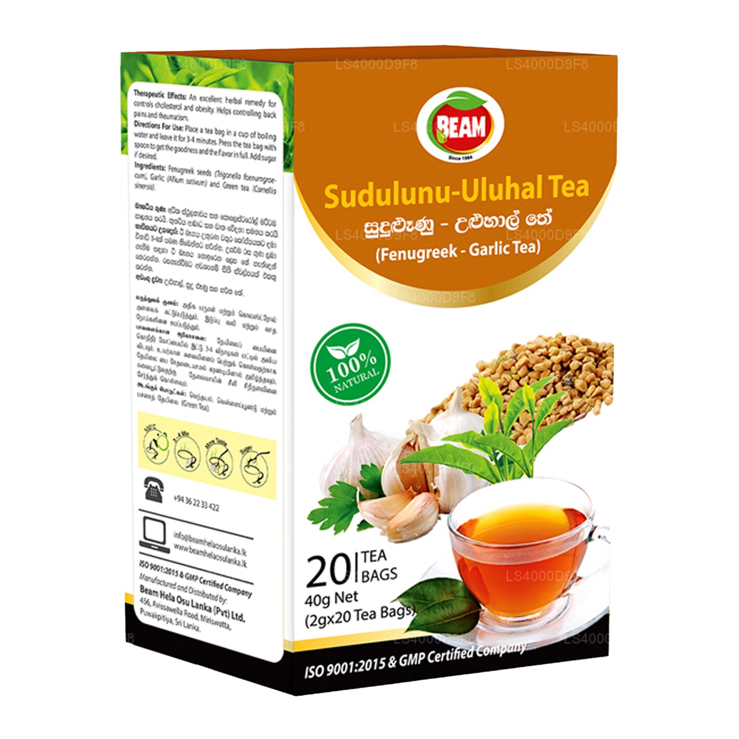 Beam Fenugreek — küüslaugu tee (40g) 20 teekott