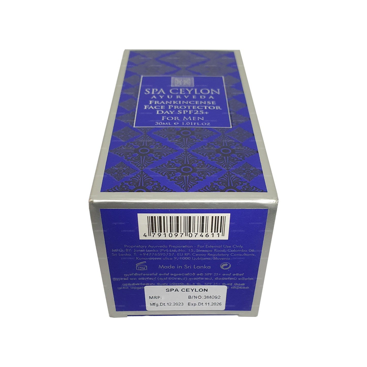 Spa Ceylon Frankincense Rituaalid Meestele - Näokaitsepäev „SPF 25+” (30ml)