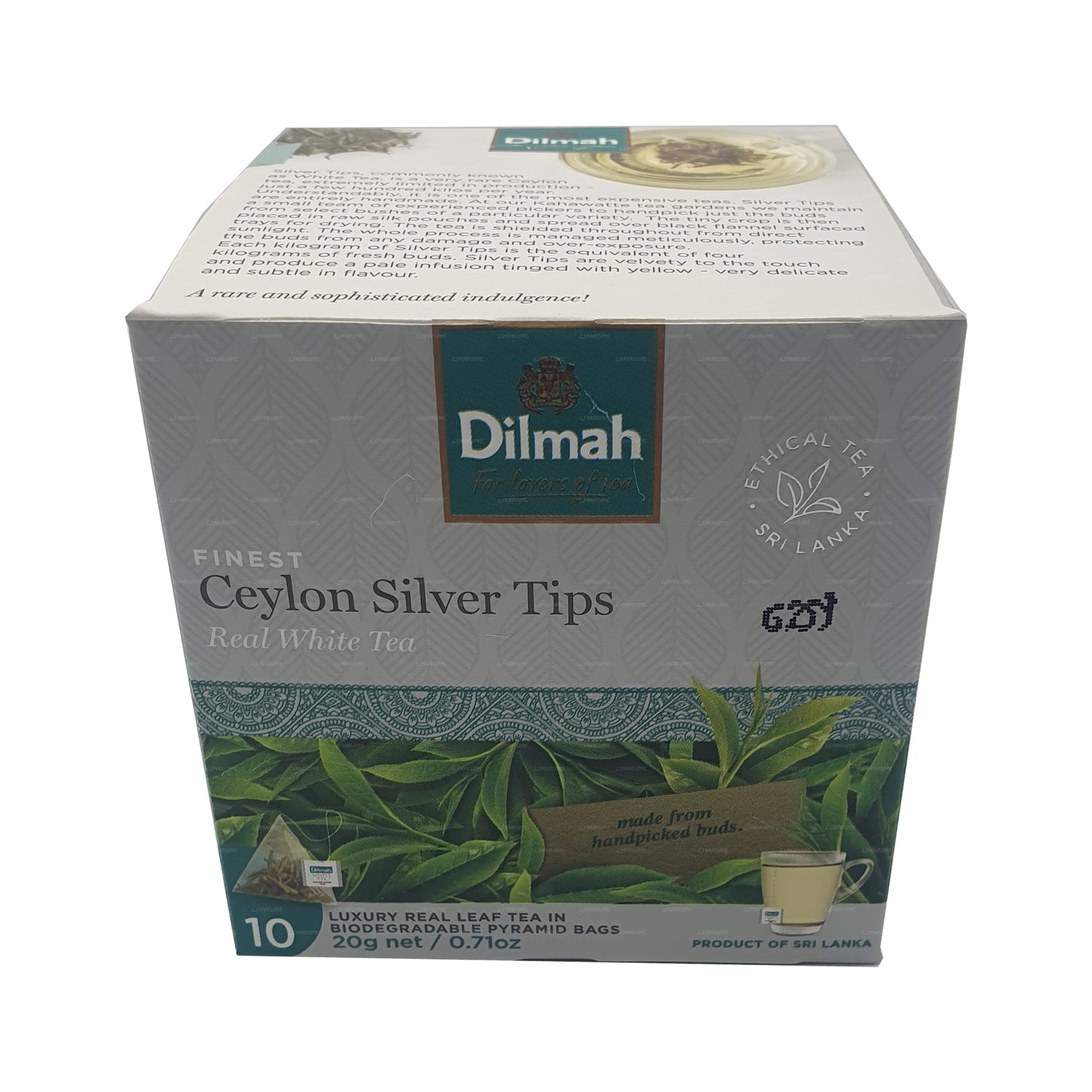 Dilmah Real White Tea Tseiloni Silver Tips (20g) 10 tee kotid