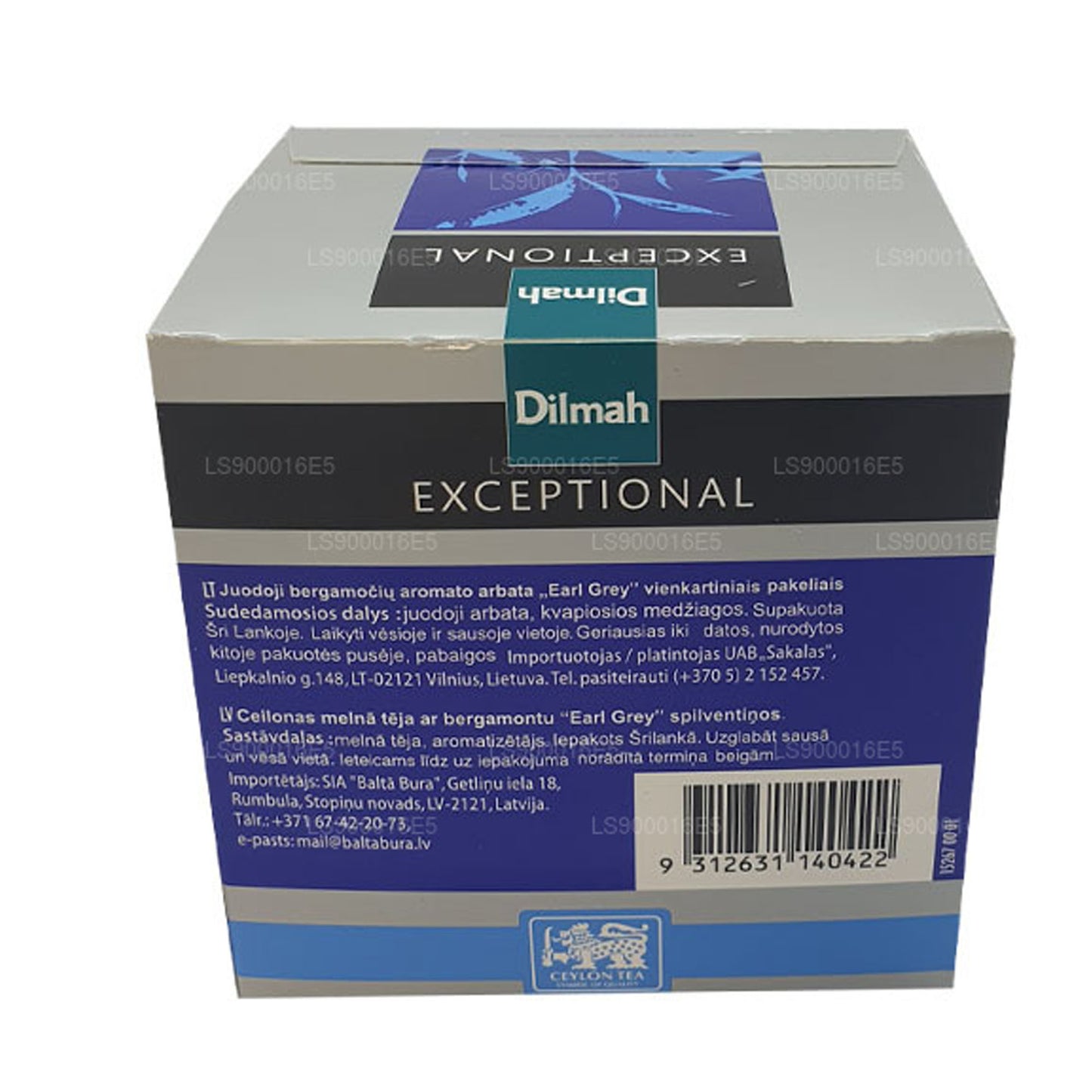 Dilmah Erakordne Elegantne Earl Grey Real Leaf Tea (40g) 20 tee kotid