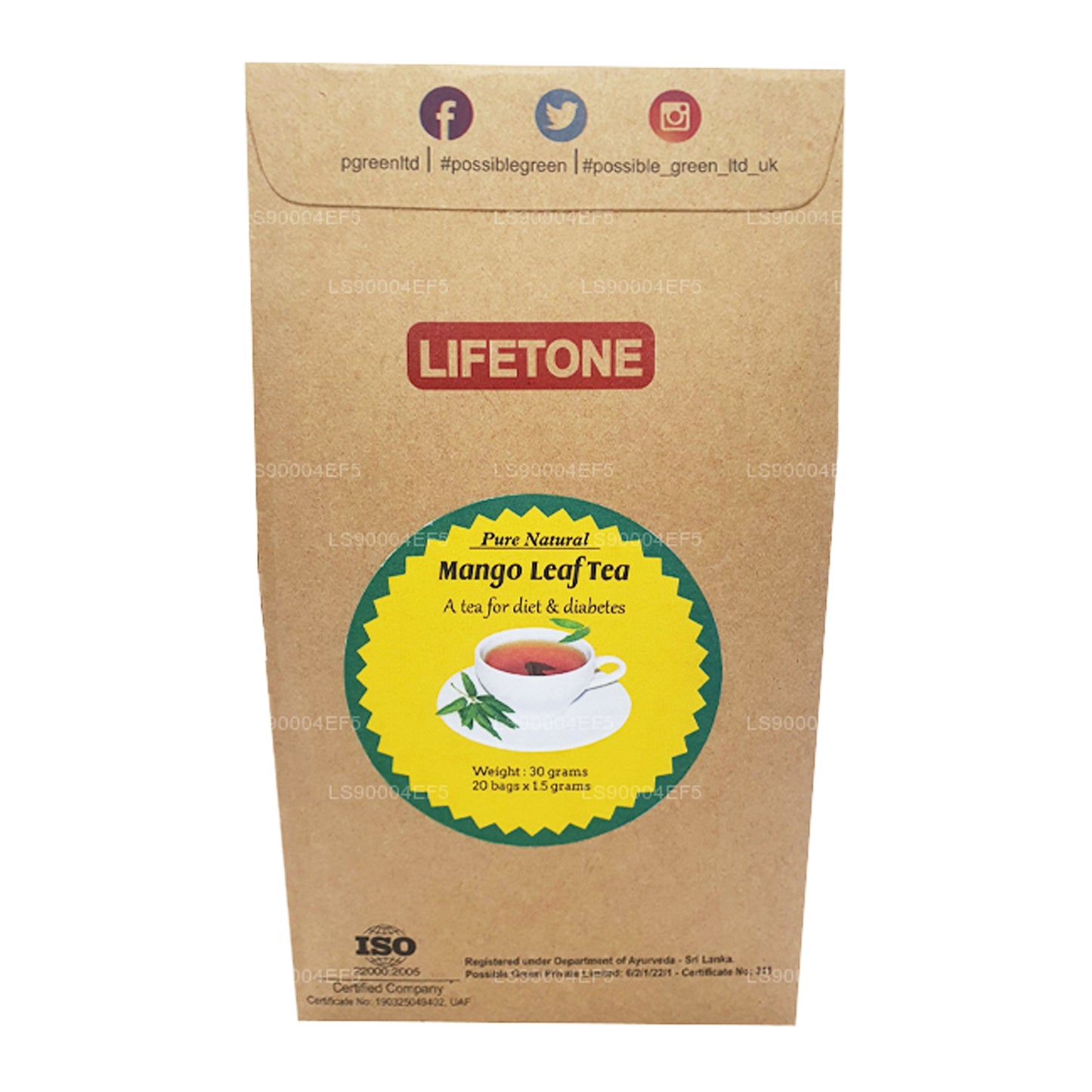 Elutone Mango Lehttee (40g)