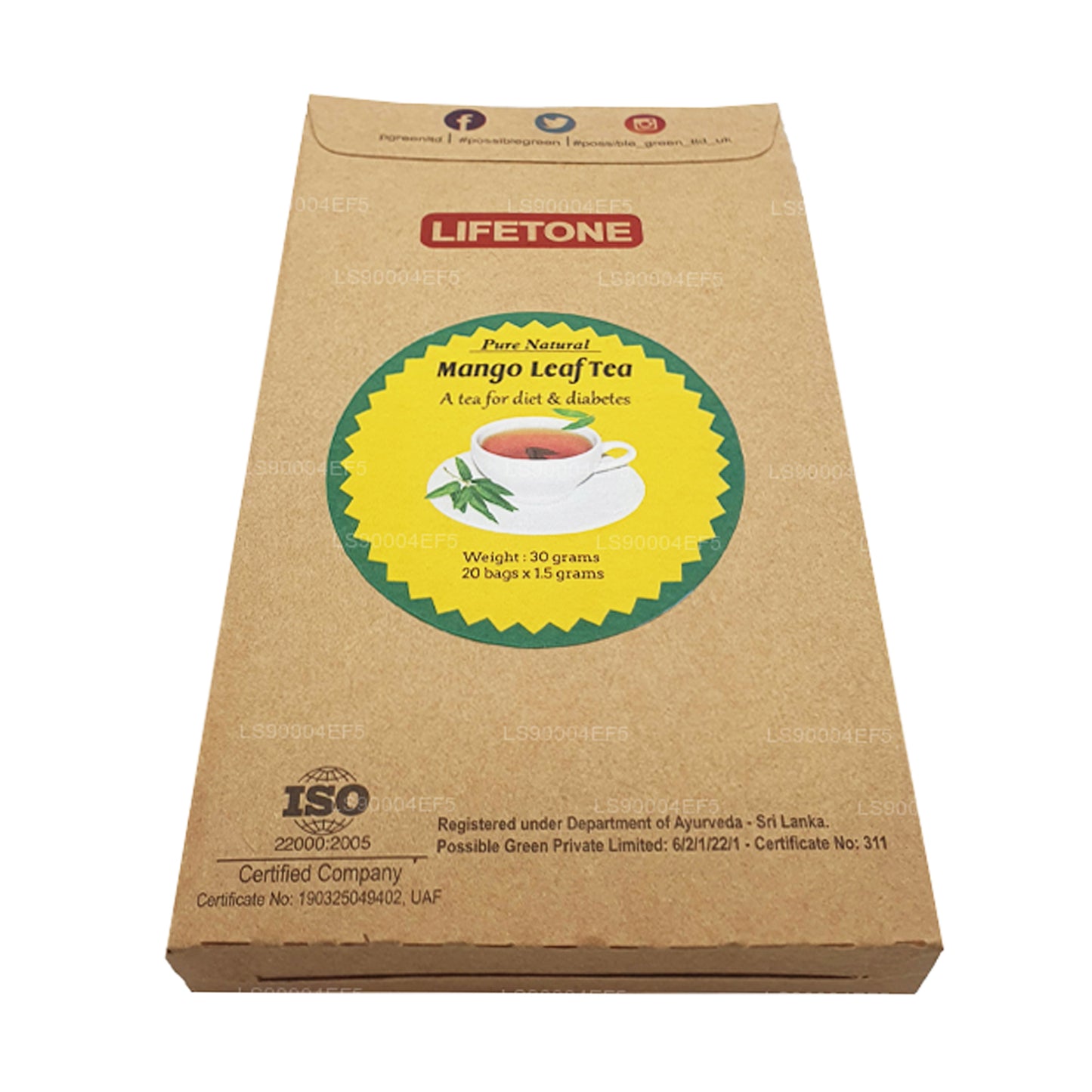 Elutone Mango Lehttee (40g)