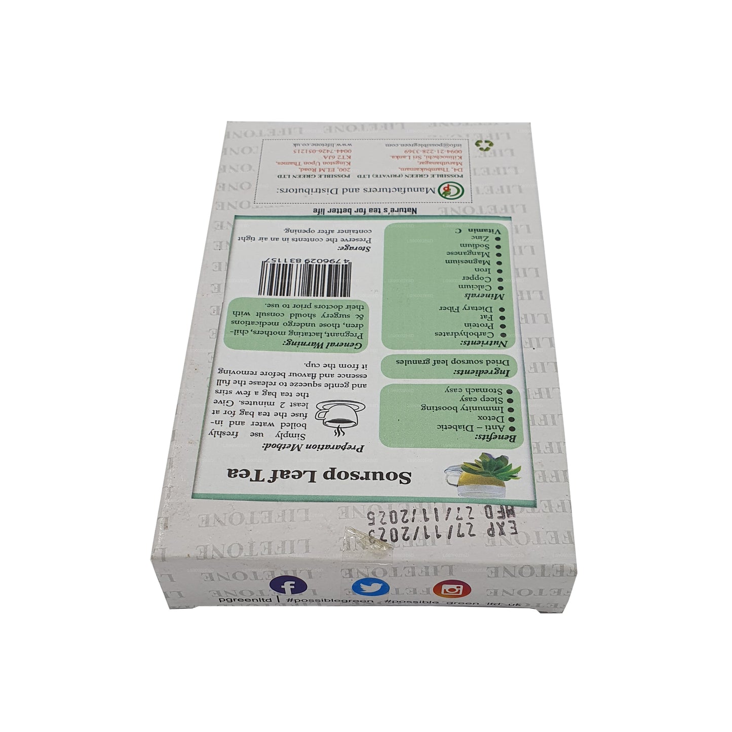 Elutone Soursop Leaf Tea (30g) 20 tee kotid