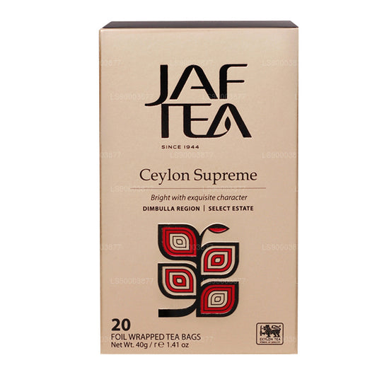 Jaf Tea Classic Gold Collection Ceylon Supreme Foolium Envelop teekott (40g)