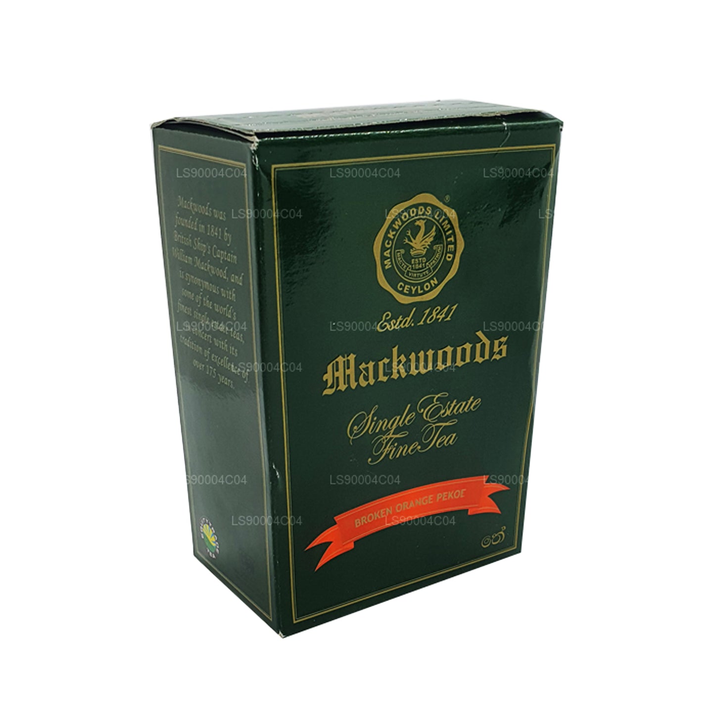 Mackwoods Single Estate Puhas Tseiloni tee (BOP) Purustatud Apelsin Pekoe (200g)