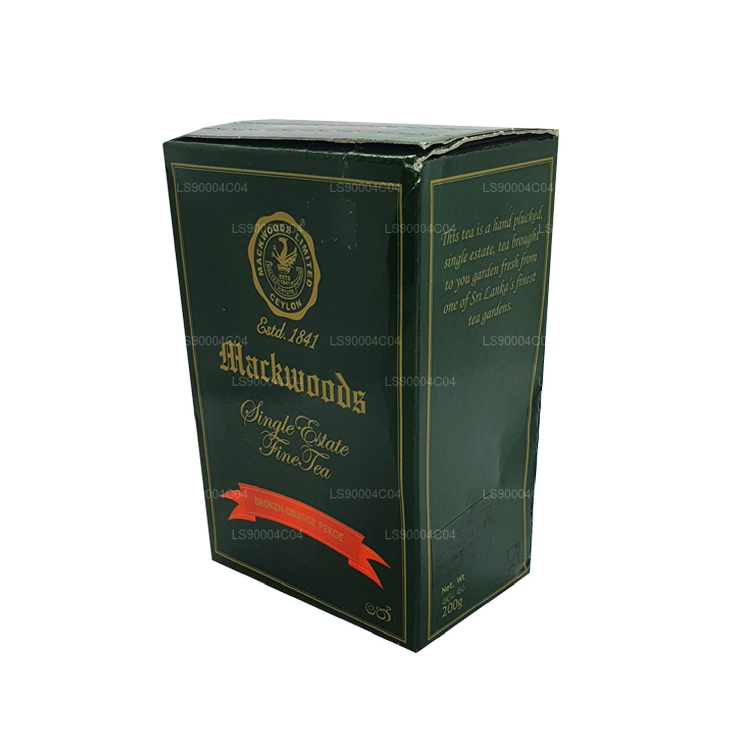 Mackwoods Single Estate Puhas Tseiloni tee (BOP) Purustatud Apelsin Pekoe (200g)