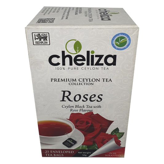 Cheliza Ceylon Black Tea with Rose Flavour (50g) 25 Tea Bags