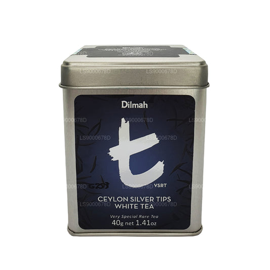 Dilmah Tseiloni hõbe Tips Valge Tee (40g) Caddy Lahtine Tee