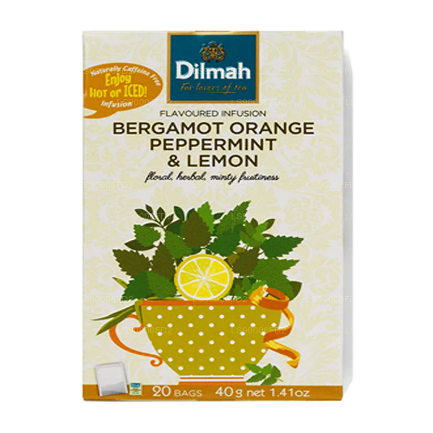 Dilmah Bergamot Orange Piparmündi ja sidruni looduslik infusioon (20 tee kotid)