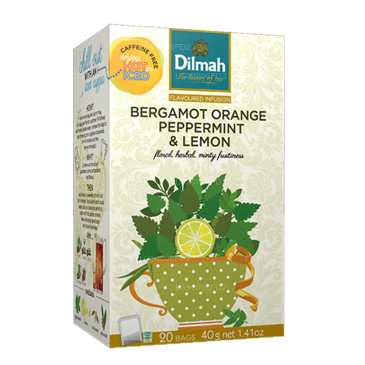 Dilmah Bergamot Orange Piparmündi ja sidruni looduslik infusioon (20 tee kotid)