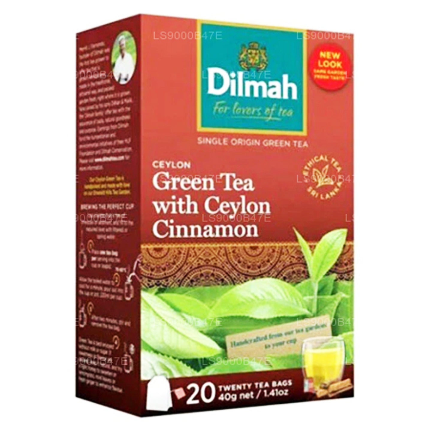 Dilmah Tseiloni roheline tee Tseiloni kaneeliga (40g) 20 tee kotid