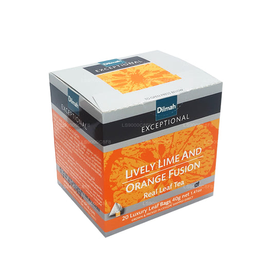 Dilmah erakordne elav lubi ja oranž Fusion Real Leaf Tea (40g) 20 tee kotid