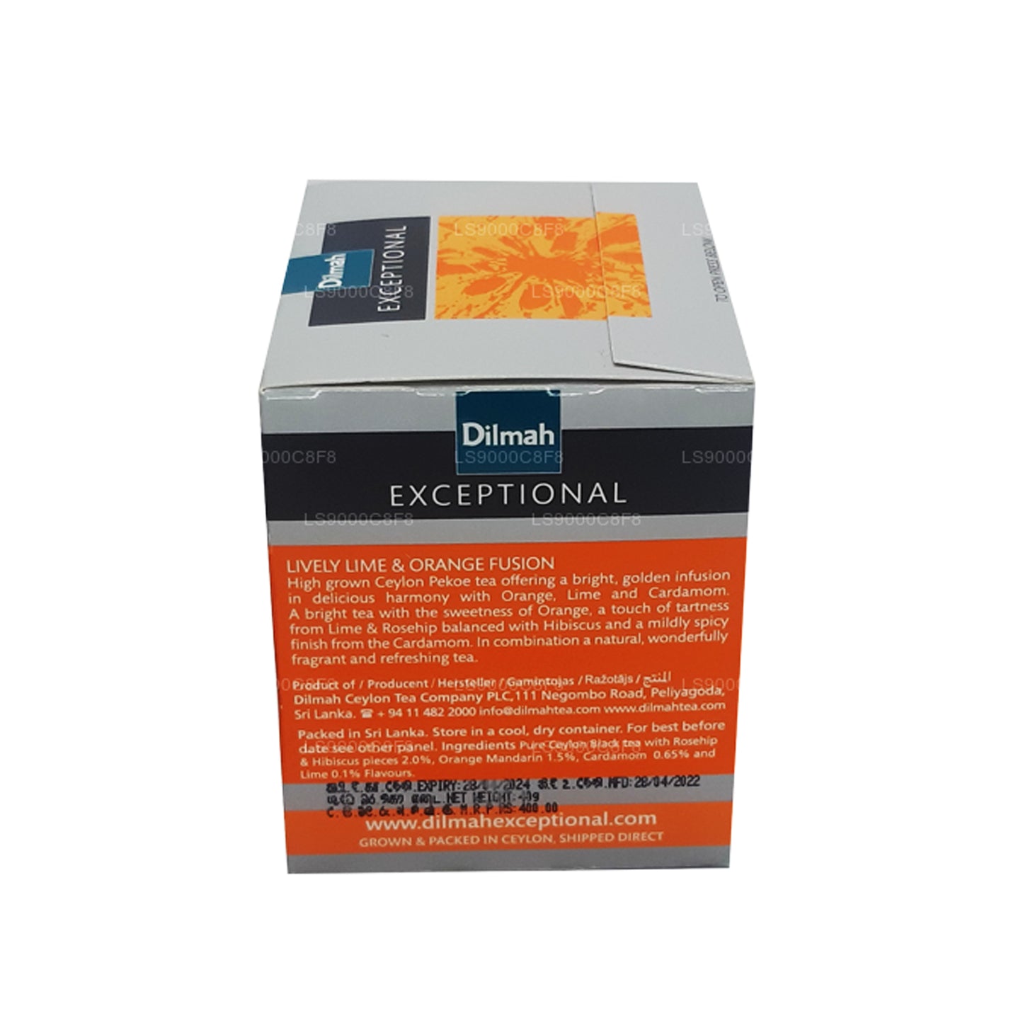 Dilmah erakordne elav lubi ja oranž Fusion Real Leaf Tea (40g) 20 tee kotid