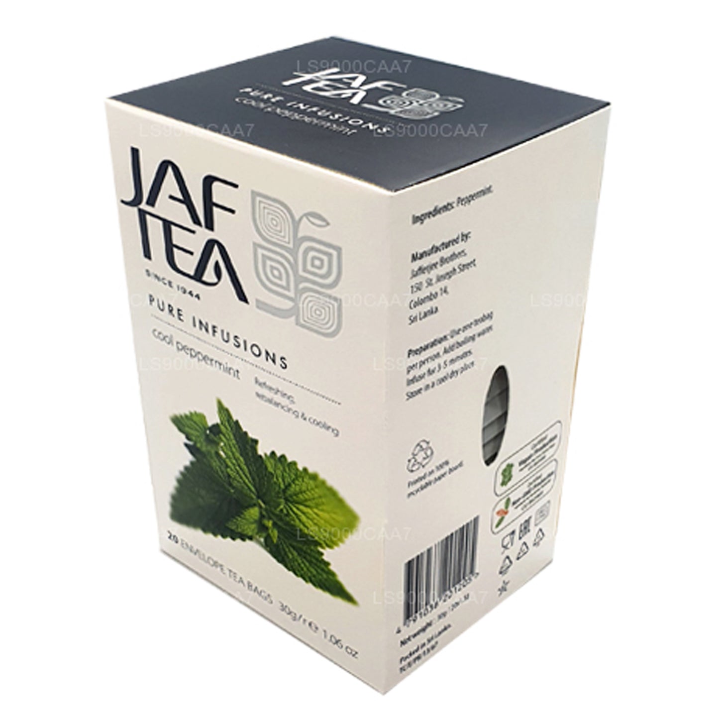 Jaf Tea Pure Infusioonid kollektsiooni Cool piparmündi foolium Envelop Teekotid (30g)