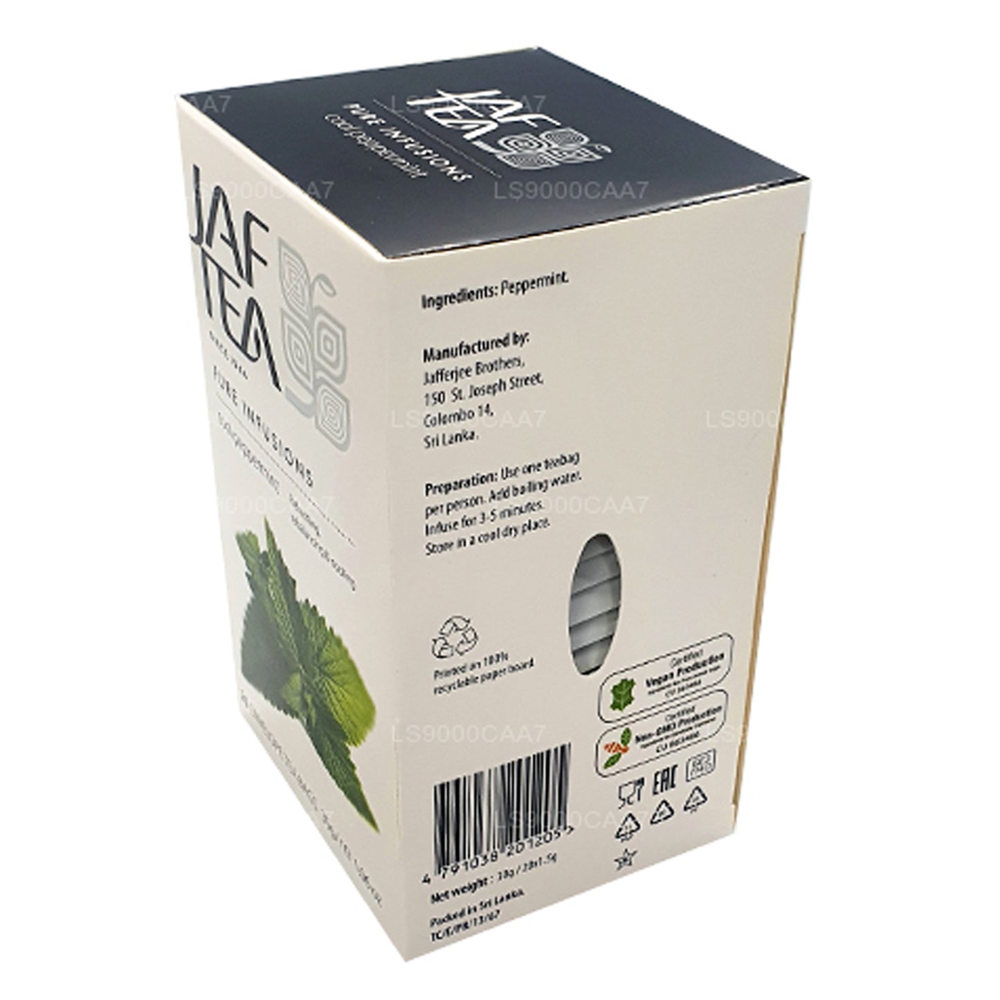 Jaf Tea Pure Infusioonid kollektsiooni Cool piparmündi foolium Envelop Teekotid (30g)