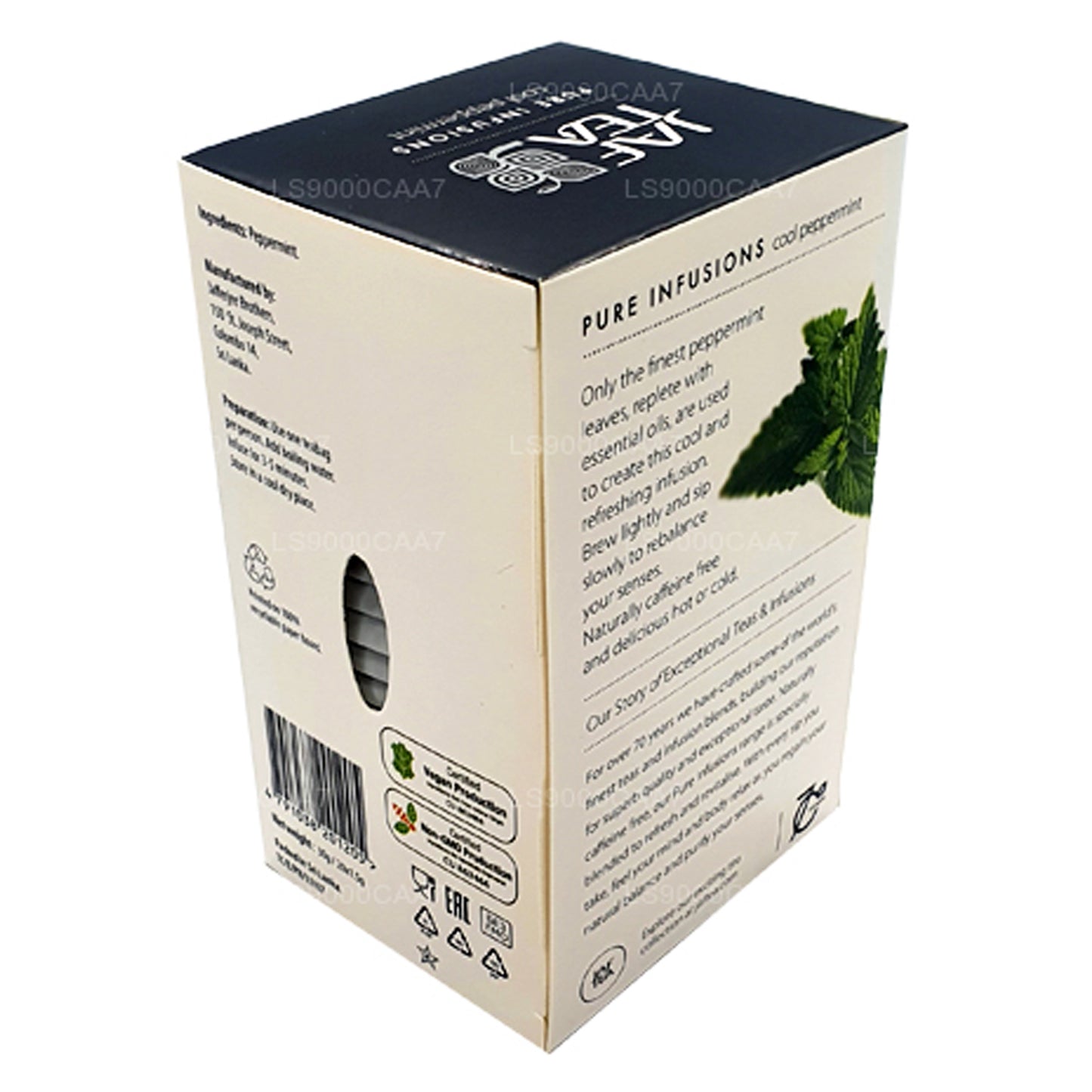 Jaf Tea Pure Infusioonid kollektsiooni Cool piparmündi foolium Envelop Teekotid (30g)