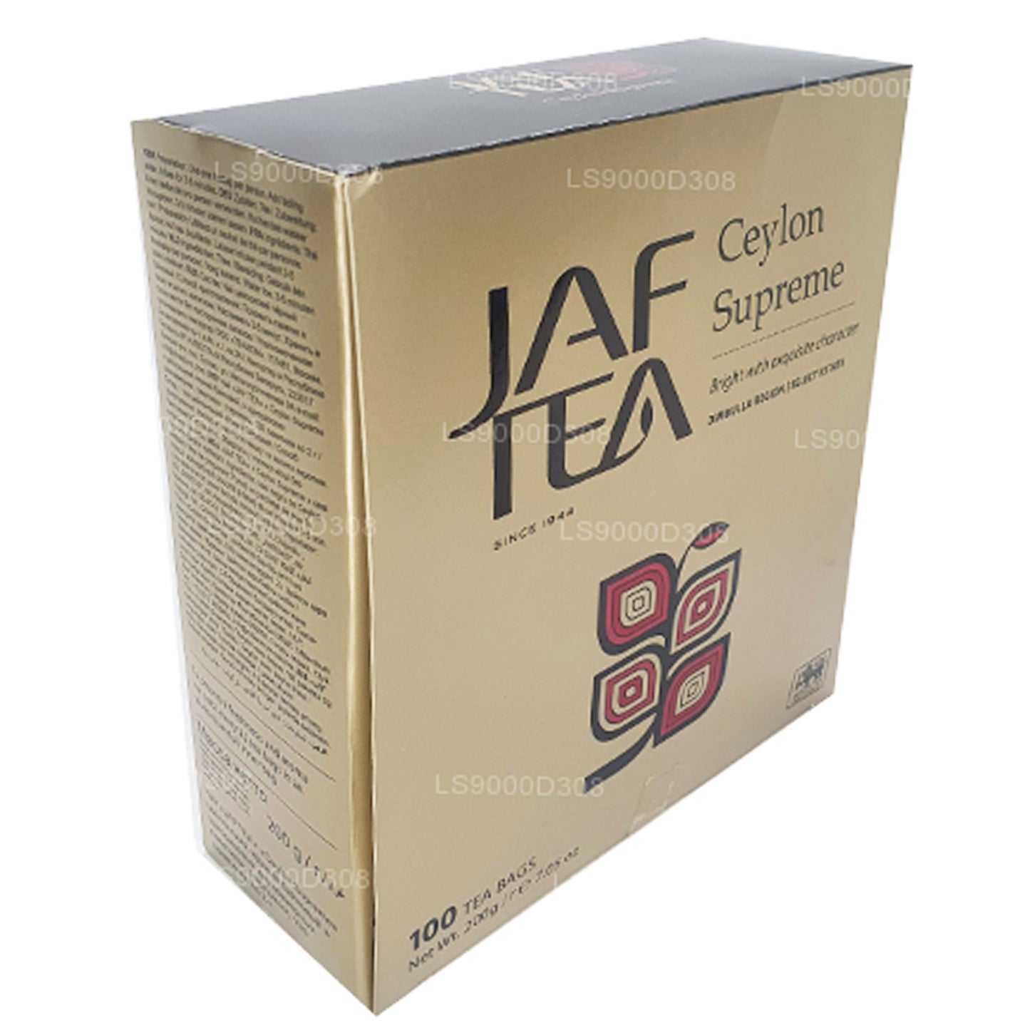 Jaf Tea Classic Gold kollektsiooni Ceylon Supreme 100 teekotid String ja Tag (200g)