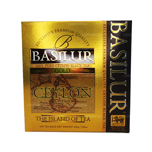 Basilur Island of Gold Exclusive Premium kvaliteediga Tseiloni must tee (200g) 100 teekotid
