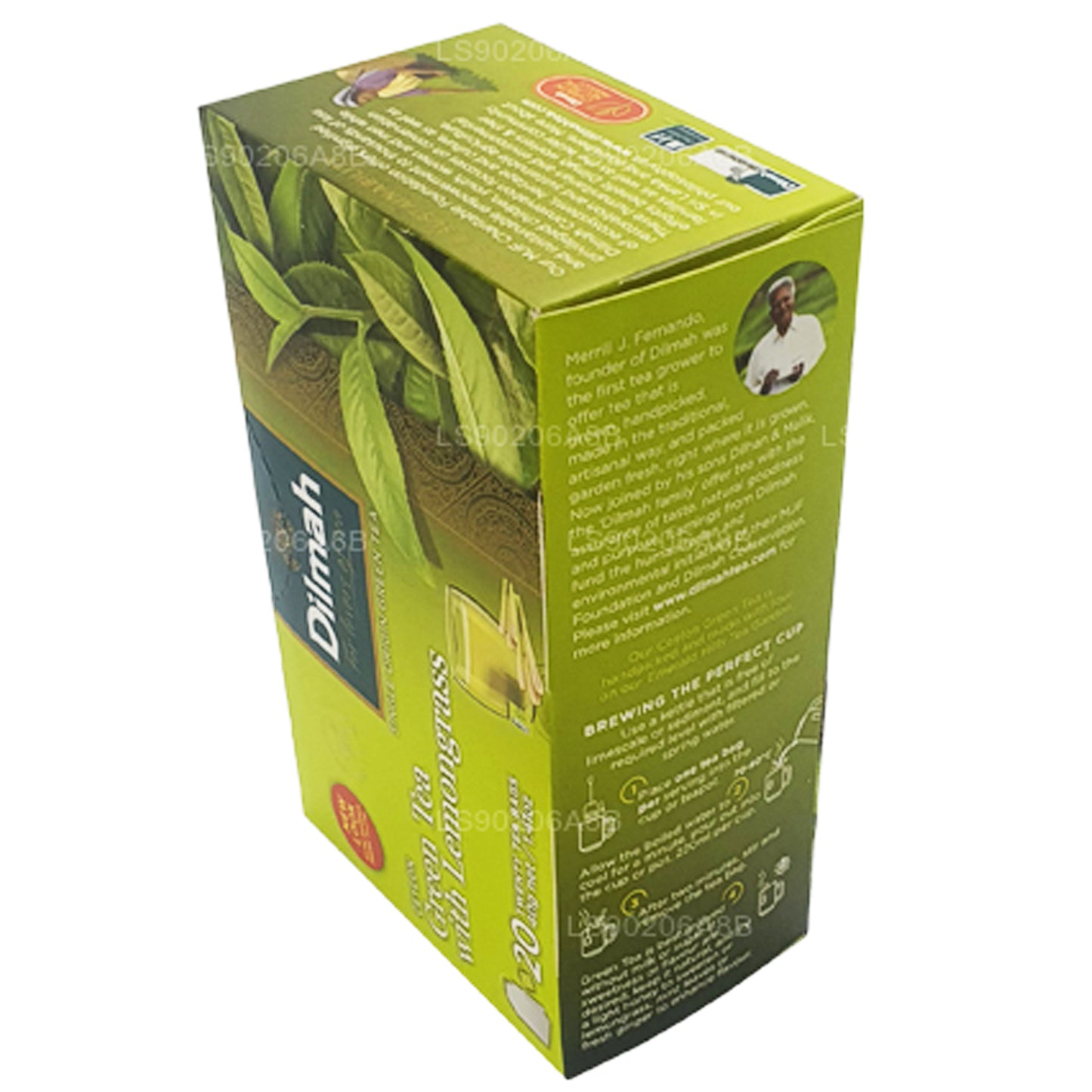 Dilmah Pure Tseiloni roheline tee sidrunheina teega (40g) 20 teekotti