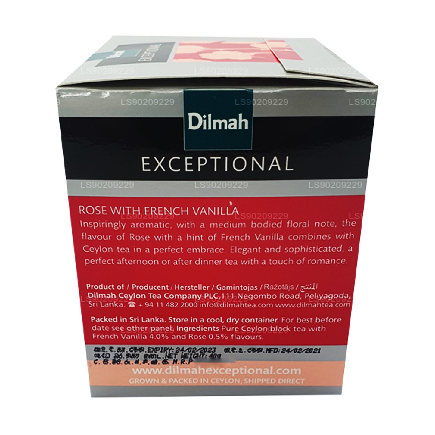 Dilmah Erakordne roos prantsuse vaniljega (40g) 20 teekotid