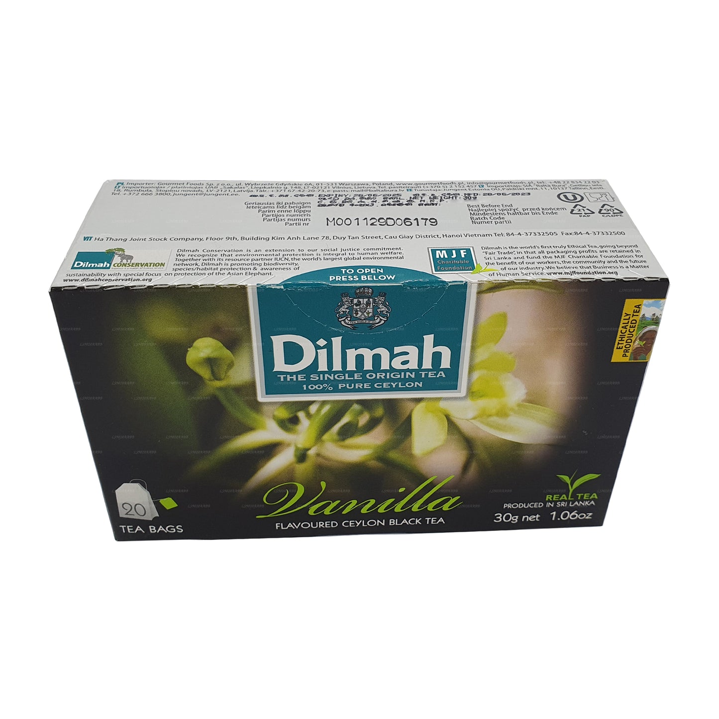 Dilmah Vanilje maitsestatud tee (40g) 20 teekotid