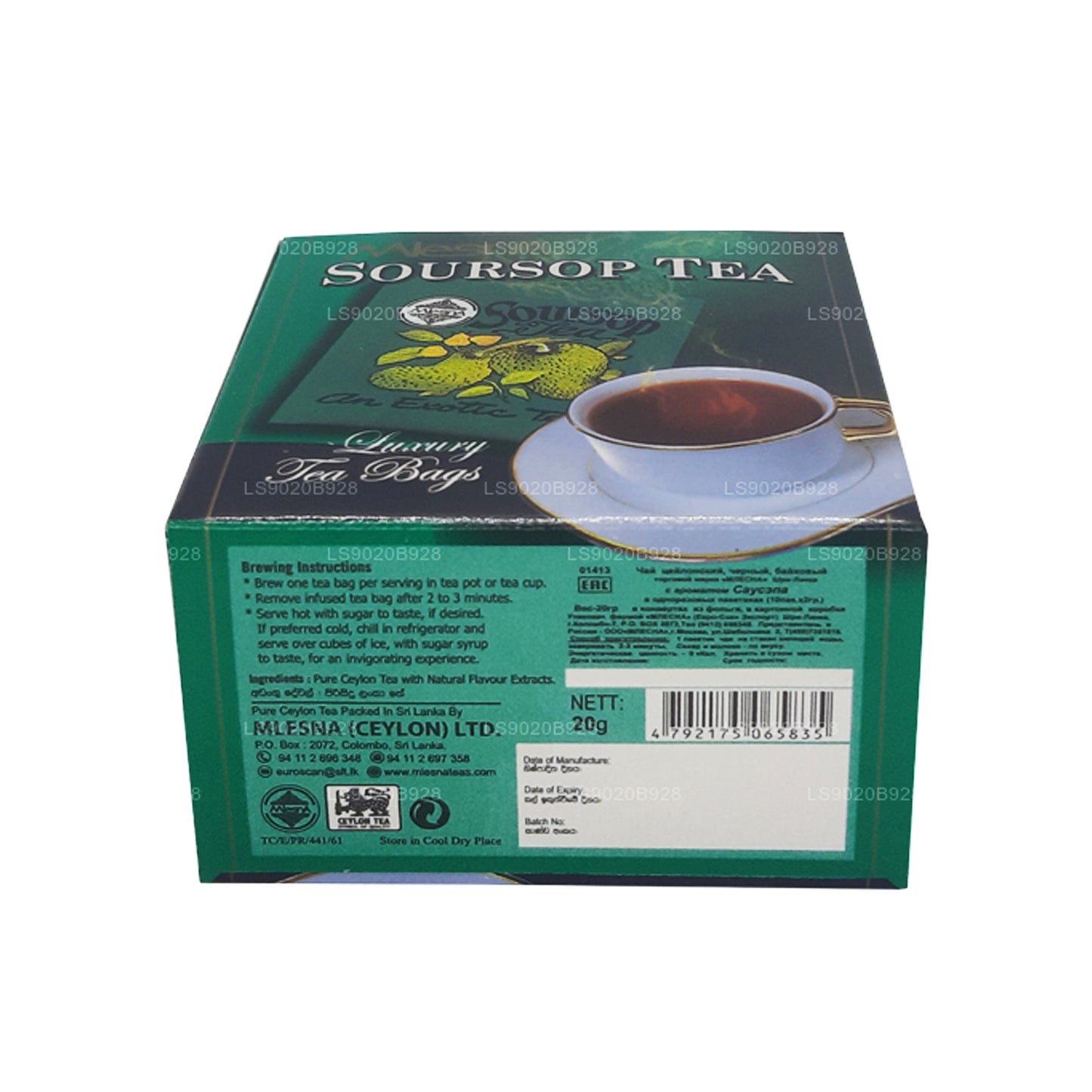 Mlesna Soursop Tea (20g) 10 luksuslikku teekotti