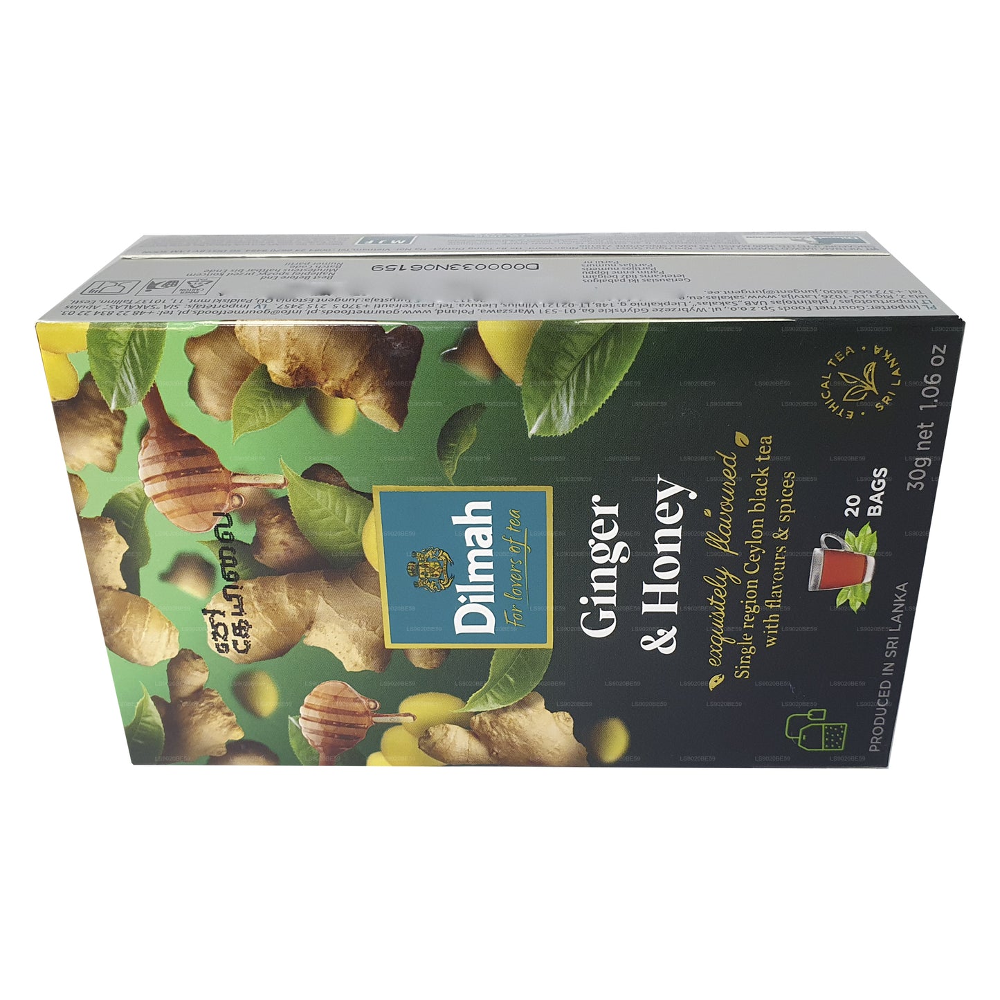 Dilmah ingveri ja meega maitsestatud tee (30g) 20 teekotti