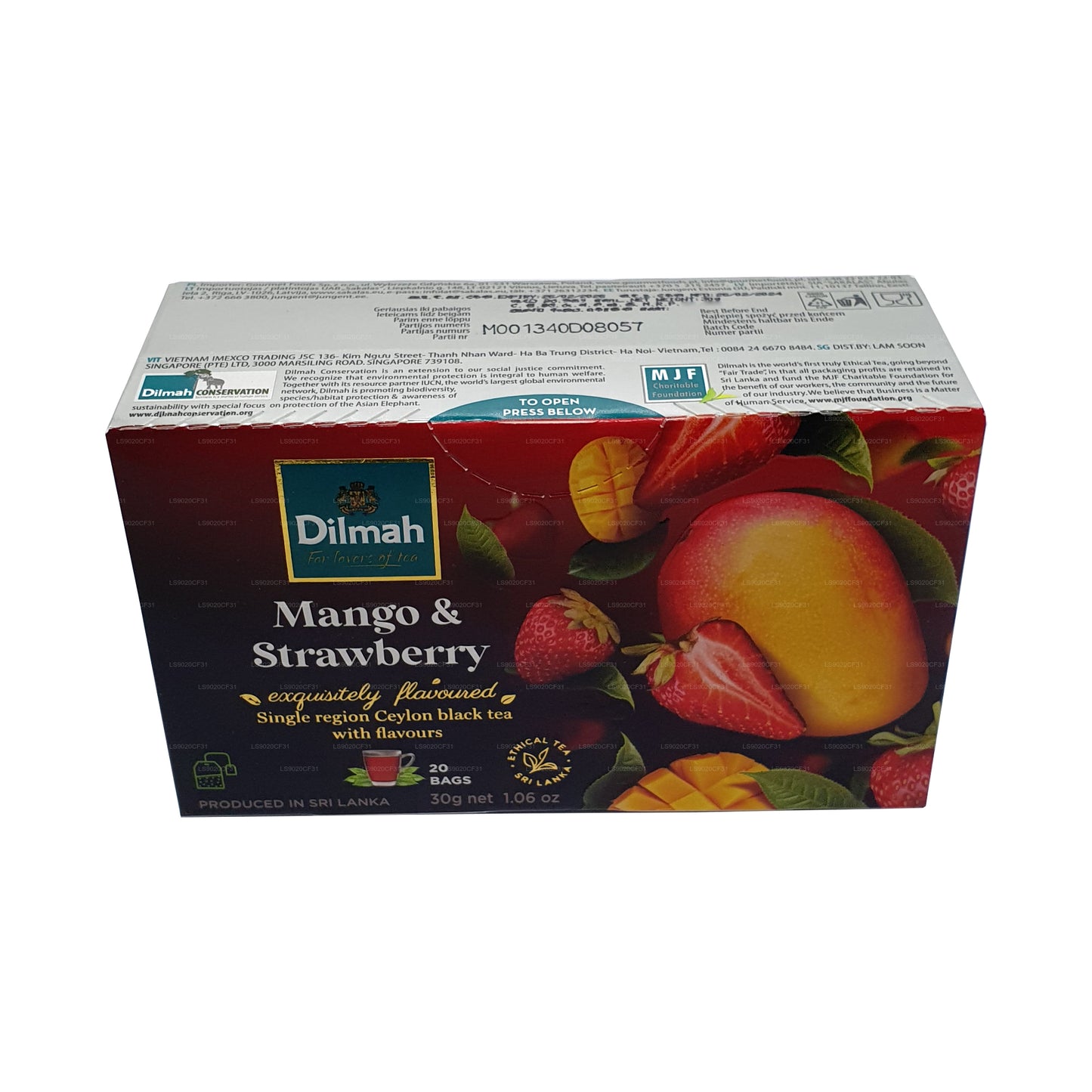 Dilmah Mango ja maasikamaitseline tee (30g) 20 teekotti