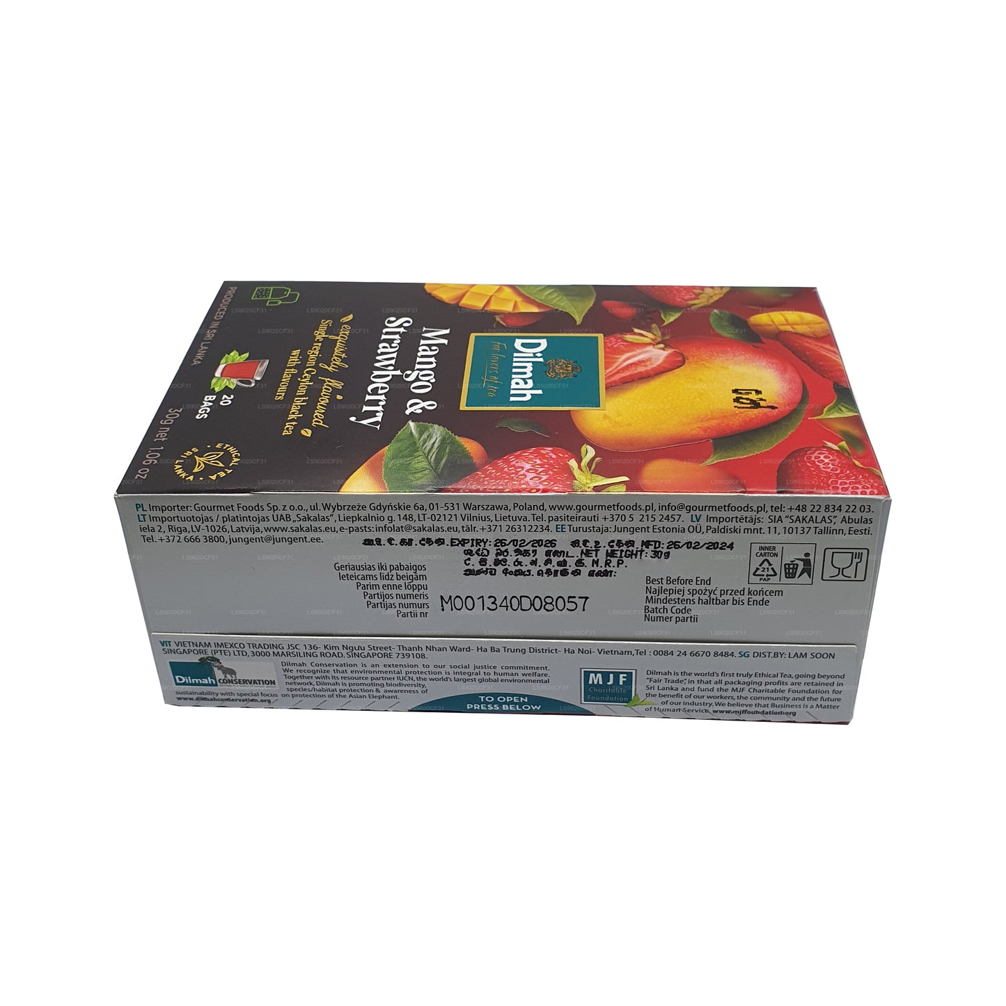 Dilmah Mango ja maasikamaitseline tee (30g) 20 teekotti