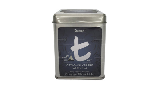 Dilmah T-seeria VSRT Tseiloni hõbe Tips Valge Tea Tin Caddy (40g) Lahtised lehed