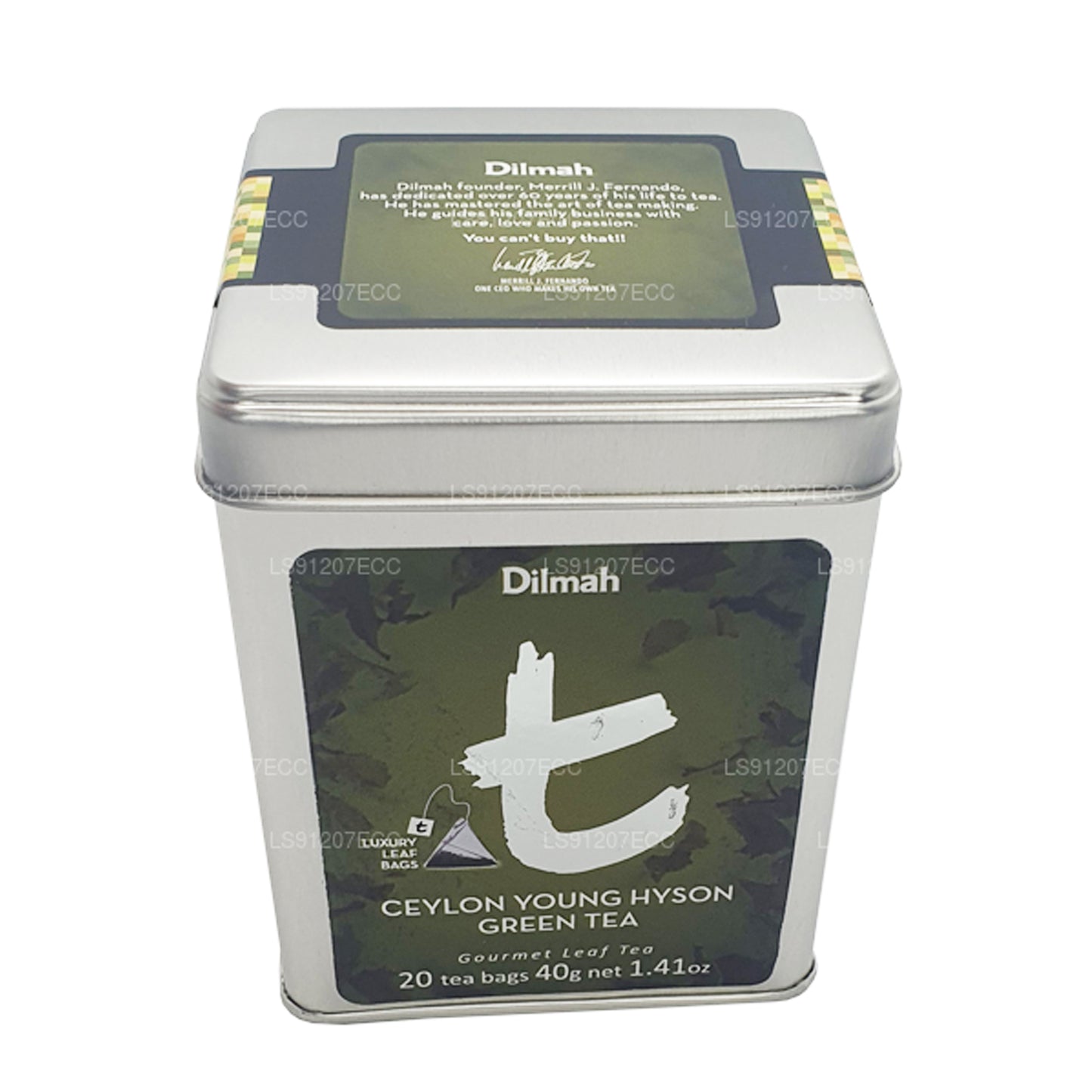 Dilmah T-seeria Ceylon Young Hyson roheline tee (40g) 20 teekotid