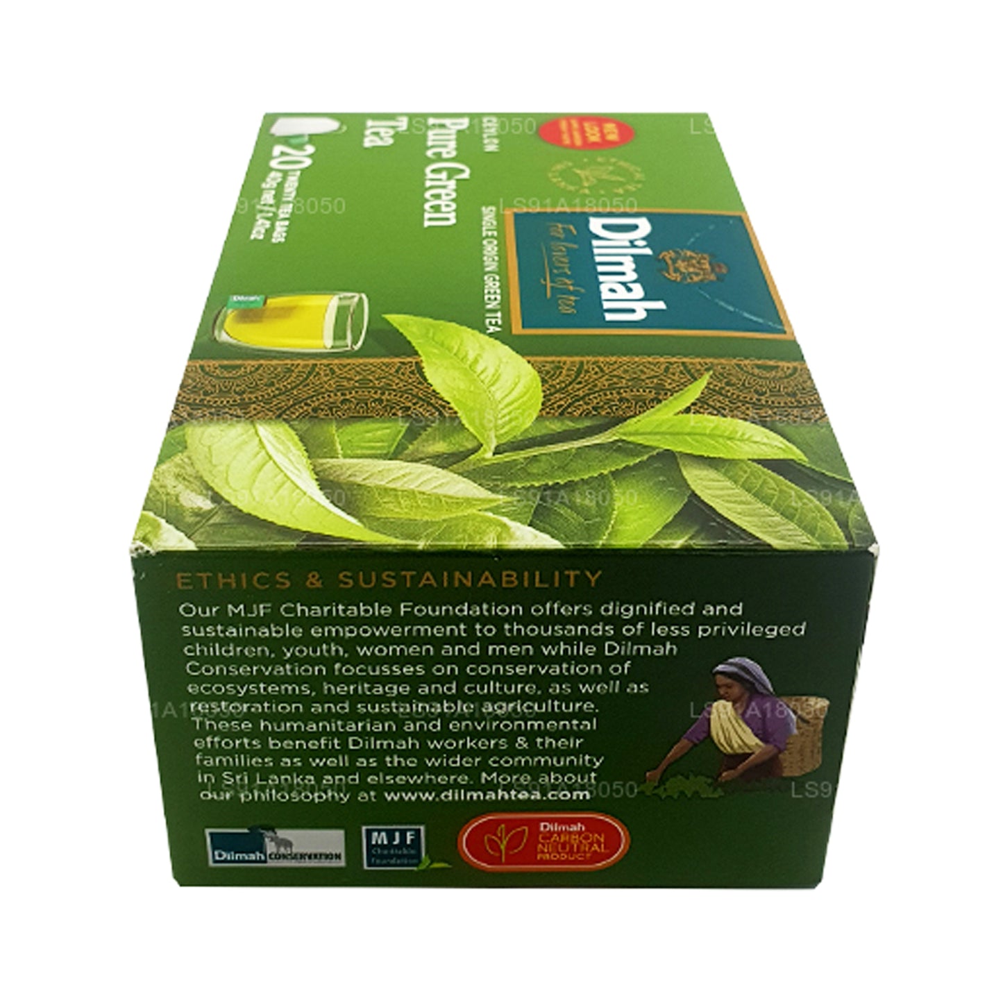 Dilmah Pure Tseiloni roheline tee (40g) 20 tee kotid