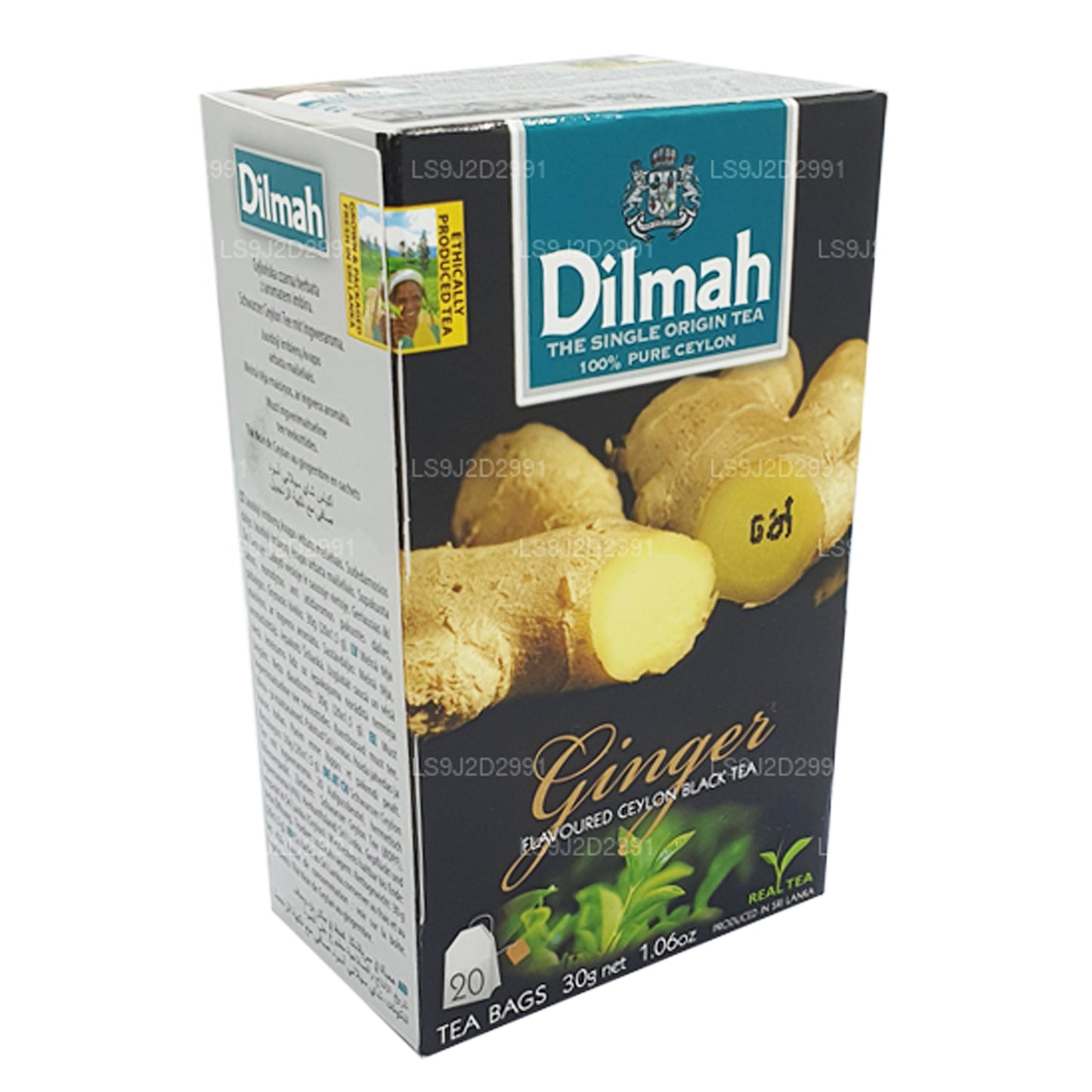 Dilmah ingveriga maitsestatud must tee (30g) 20 tee kotid