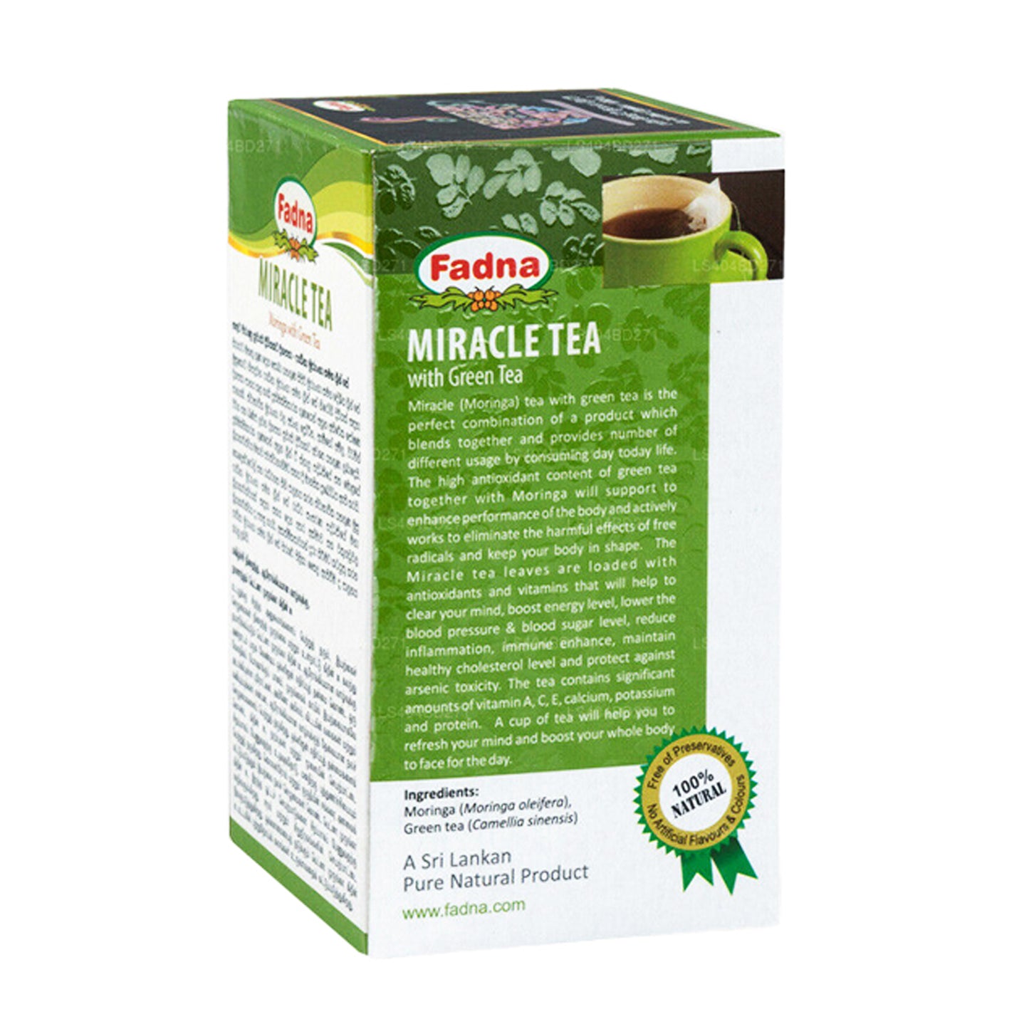 Fadna Miracle Tea Moringa rohelise teega (40g) 20 tee kotid
