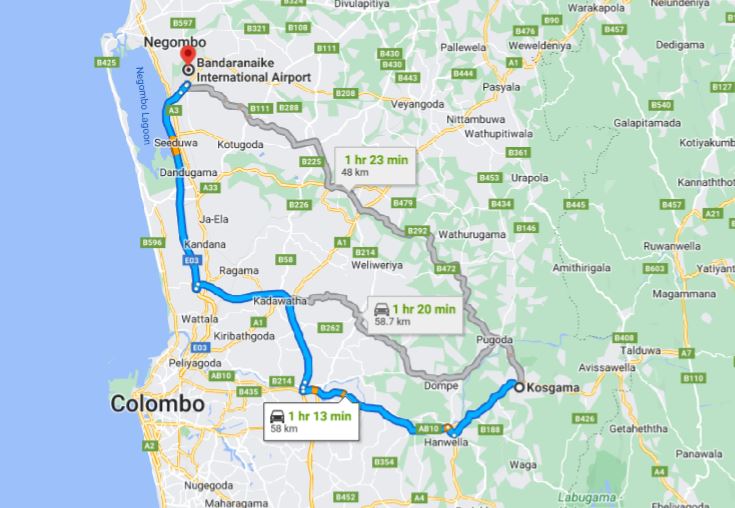 Kosgama City to Colombo Airport (CMB) Private Transfer