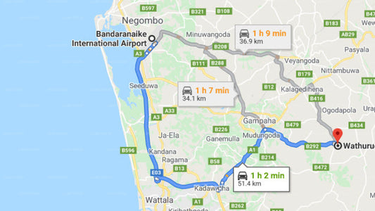 Colombo Airport (CMB) to Wathurugama City Private Transfer