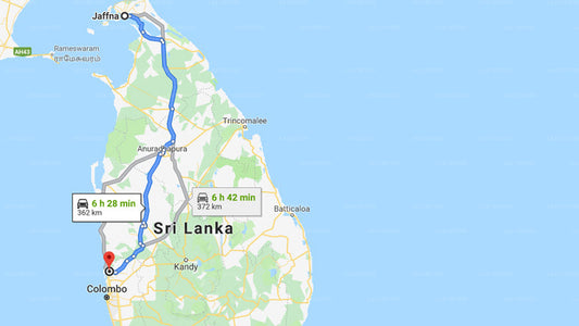 Jaffna City to Colombo Airport (CMB) Private Transfer