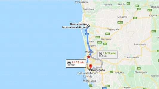 Transfer between Colombo Airport (CMB) and Dream Home Stay, Nugegoda