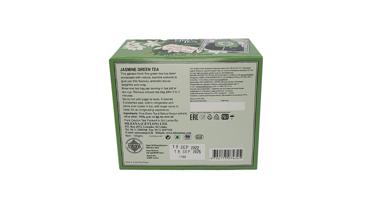 Mlesna Jasmine Roheline Tee (100g) 50 teekotid