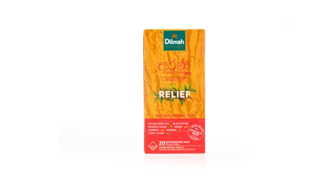 Dilmah Arana Relief Looduslik taimne roheline tee (20 siltideta tee kotid)