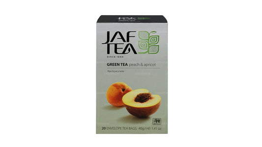 Jaf Tea Pure Green Collection rohelise tee virsiku ja aprikoosi (40g) 20 tee kotid