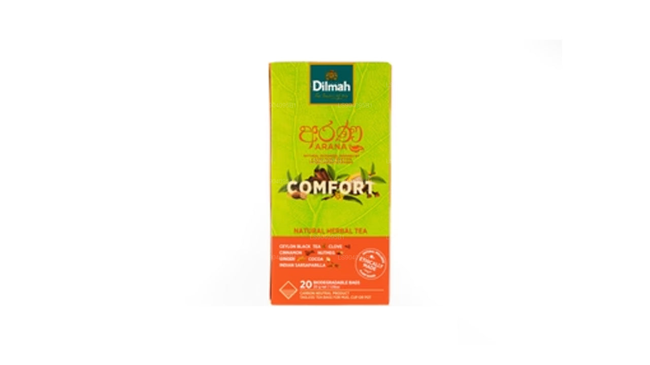 Dilmah Arana Comfort looduslik taimne must tee (20 siltideta tee kotid)